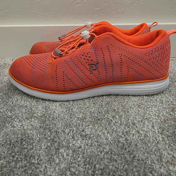 Propet Women’s Orange Knit Sneakers 8.5 B Slip On Comfort Athletic Walking Shoes - Picture 3 of 6